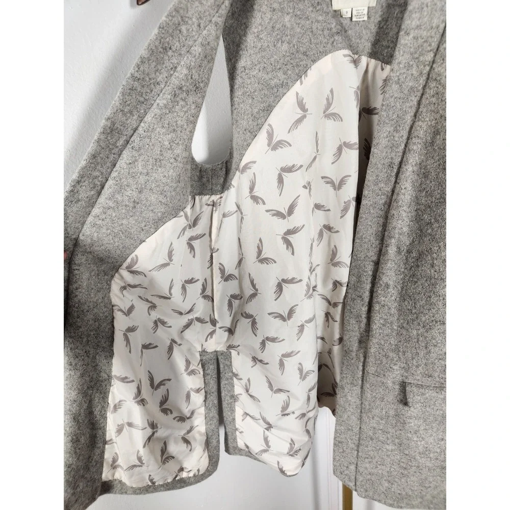 Elevenses Anthropologie Gray Wool Open Front Vest‎ Cardigan Size Small
